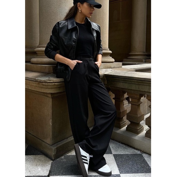 White Fox Press Pause Wide Leg Split Hem Pants Sz. Medium NWT - Picture 4 of 15